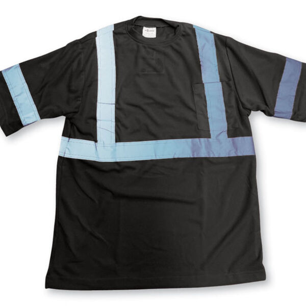 100% Soft Polyester Black Traffic Safety Short Sleeve T-Shirt Thumbnail